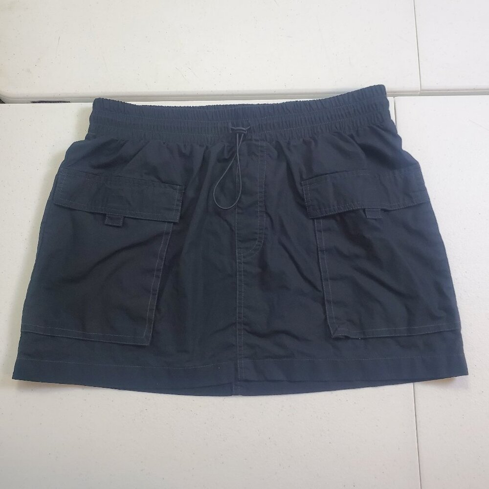Wild Fable Cargo Parachute Skirt Black Adjustable Drawstring Waist Women's M